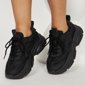 Feelin My Vibe Sneakers Fashion Nova Black Chunky Sneakers